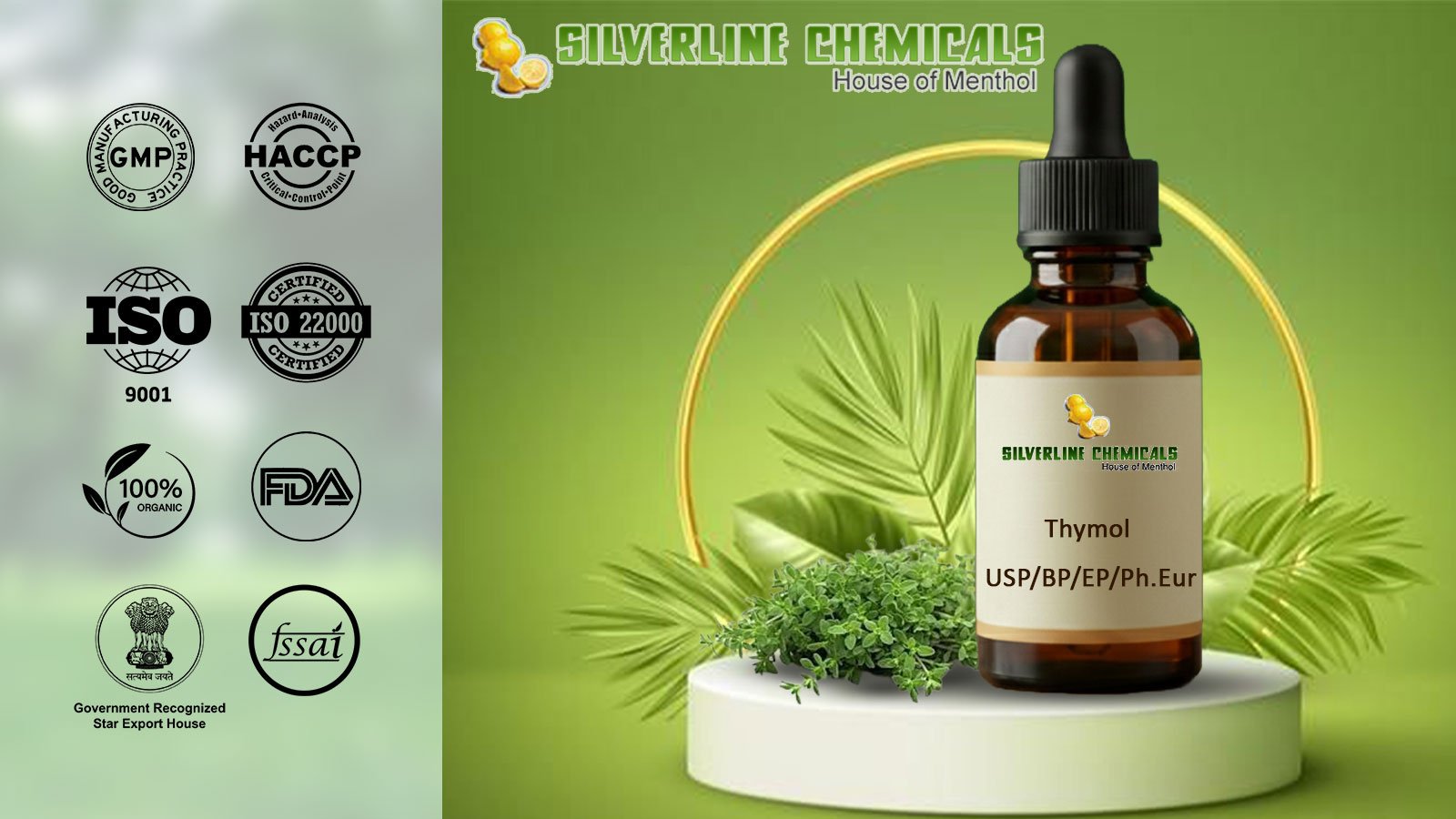 Thymol USP/BP/EP/Ph.Eur Manufacturers